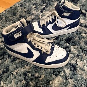 Nike Navy and White High-Top Sneakers